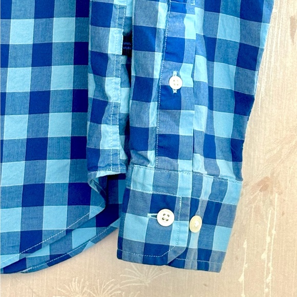 🦃 Men’s Nautica Classic Fit Stretch Blue Plaid Button Down S - Picture 5 of 7